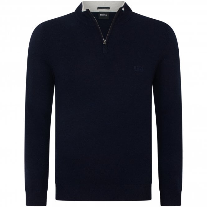 BOSS Πλεκτό Πουλόβερ Half Zip Barlo-N Κανονική Γραμμή