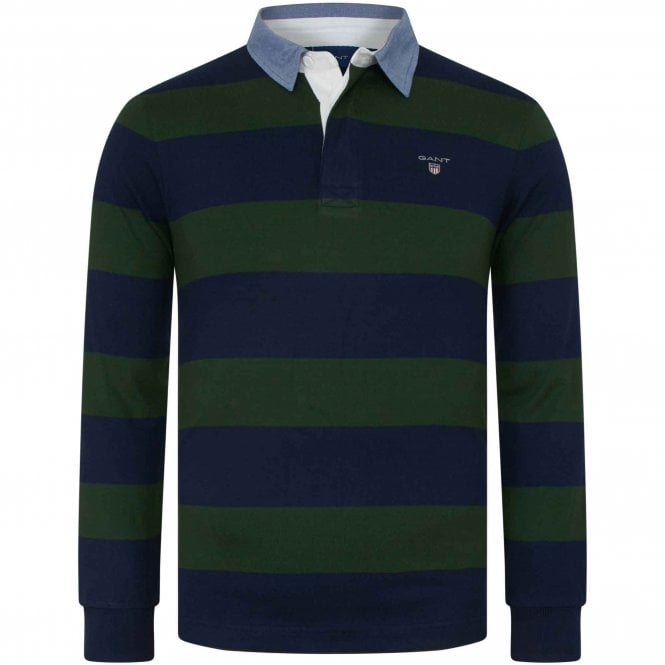 Gant Polo Μπλούζα Barstripe Heavy Rugger Κανονική Γραμμή