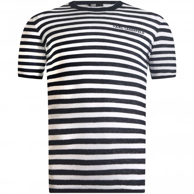 Karl Lagerfeld T-shirt Ριγέ Πλεκτό Κανονική Γραμμή