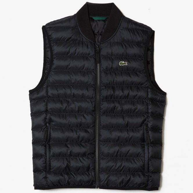 Lacoste Αμάνικο Μπουφάν Καπιτονέ Στενή Γραμμή