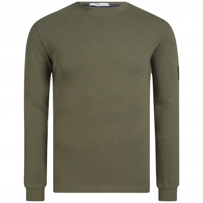 Calvin Klein T-Shirt Μπλούζα Badge Waffle Στενή Γραμμή