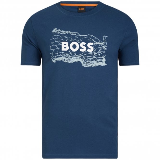 BOSS T-shirt Μπλούζα Te_logospace Κανονική Γραμμή