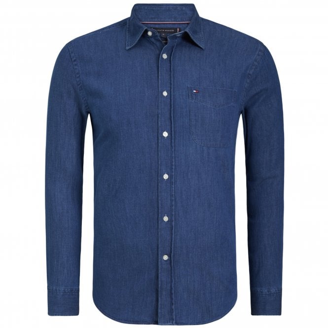 Tommy Hilfiger Πουκάμισο Lightweight Denim Κανονική Γραμμή