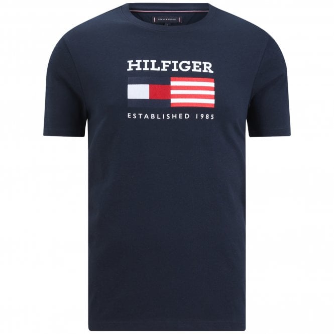 Tommy Hilfiger T-shirt Μπλούζα Americana Monotype Flag Box Κανονική Γραμμή