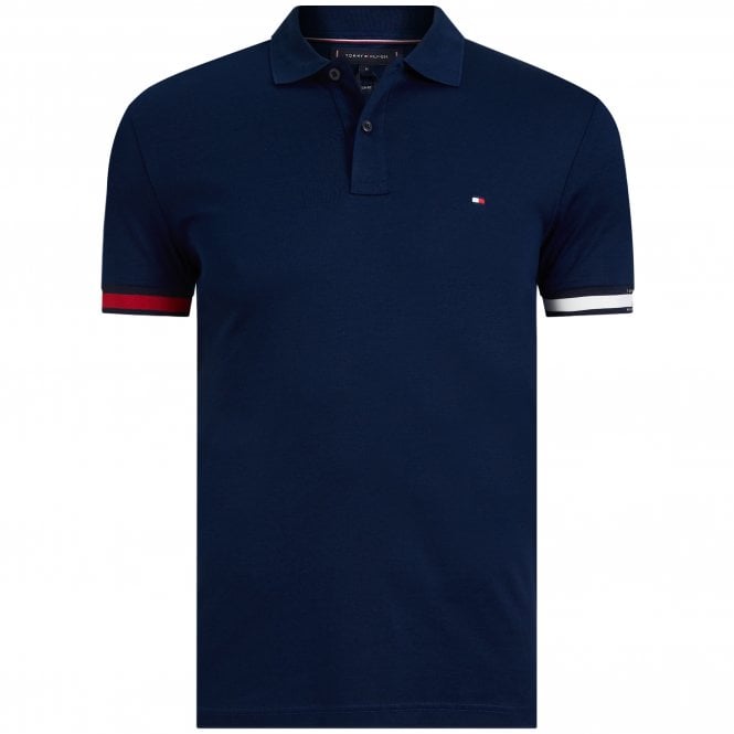 Tommy Hilfiger Polo Μπλούζα Cuff Liquid Στενή Γραμμή