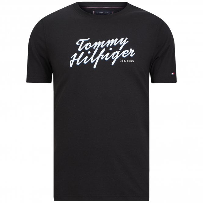 Tommy Hilfiger T-shirt Μπλούζα Summer Text Graphic Κανονική Γραμμή