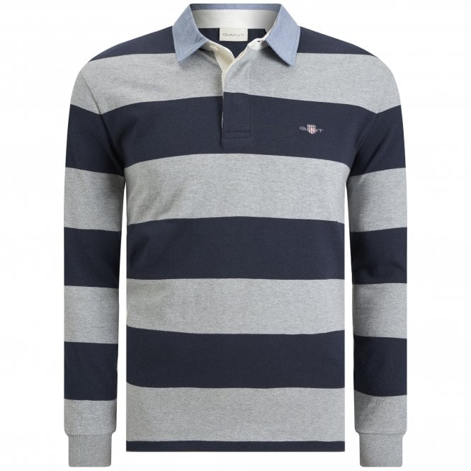 Gant Polo Μπλούζα Stripe Heavy Rugger Κανονική Γραμμή