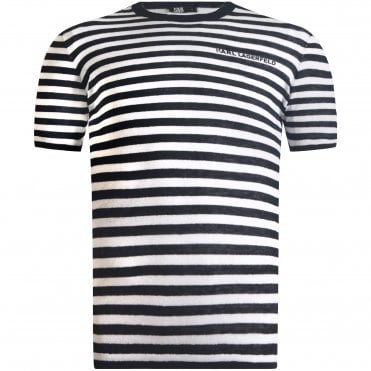 Karl Lagerfeld T-shirt Ριγέ Πλεκτό Κανονική Γραμμή
