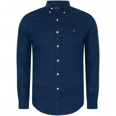 Ralph Lauren Πουκάμισο Λινό Στενή Γραμμή