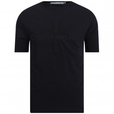 Calvin Klein T-shirt Μπλούζα Premium Monologo Άνετη Γραμμή