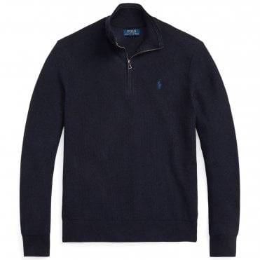 Ralph Lauren Πλεκτό Πικέ Half Zip Πουλόβερ Κανονική Γραμμή