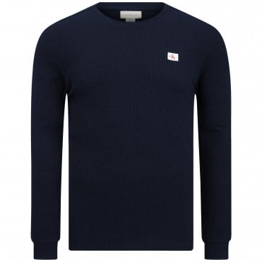 Calvin Klein T-Shirt Μπλούζα Badge Waffle Στενή Γραμμή