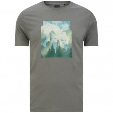 BOSS T-Shirt Te_Cover Κανονική Γραμμή