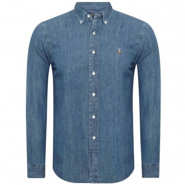 Ralph Lauren Πουκάμισο Denim Στενή Γραμμή