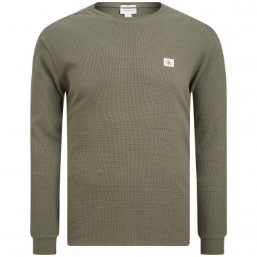 Calvin Klein T-Shirt Μπλούζα Badge Waffle Κλασική Γραμμή