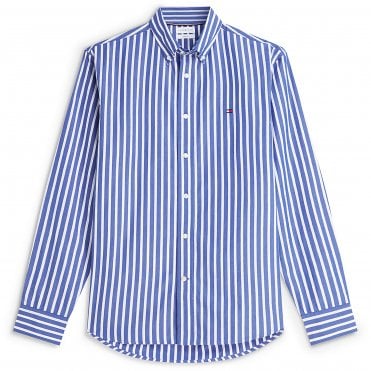 Tommy Hilfiger Πουκάμισο Flex Poplin Ριγέ Κανονική Γραμμή
