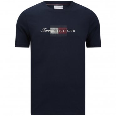 Tommy Hilfiger T-shirt Μπλούζα Script Flag Κανονική Γραμμή
