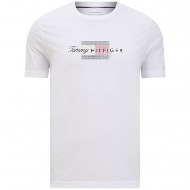 Tommy Hilfiger T-shirt Μπλούζα Script Flag Κανονική Γραμμή