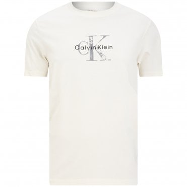 Calvin Klein T-shirt Μπλούζα Distressd Monologo Grap Κανονική Γραμμή