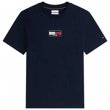 Tommy Hilfiger T-shirt Μπλούζα Brand Love Small Flag Κανονική Γραμμή
