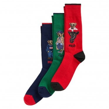 Ralph Lauren Bear Polo Κάλτσες || 3Pack