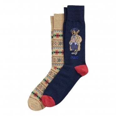 Ralph Lauren Bear Polo Κάλτσες || 2Pack