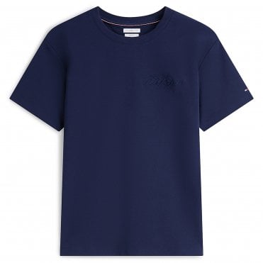 Tommy Hilfiger T-shirt Μπλούζα Nautical Rope Graphic Άνετη Γραμμή