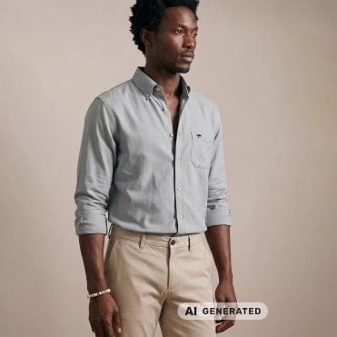 Fynch-Hatton Πουκάμισο Washed Oxford Κανονική Γραμμή
