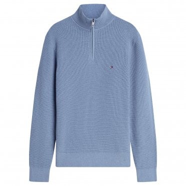 Tommy Hilfiger Πλεκτό Half-Zip Cotton-Cashmere Structure Κανονική Γραμμή