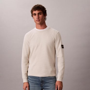 Calvin Klein T-Shirt Μπλούζα Badge Waffle Κανονική Γραμμή
