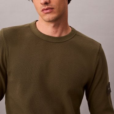 Calvin Klein T-Shirt Μπλούζα Badge Waffle Κανονική Γραμμή