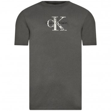 Calvin Klein T-shirt Μπλούζα Distressd Monologo Grap Κανονική Γραμμή