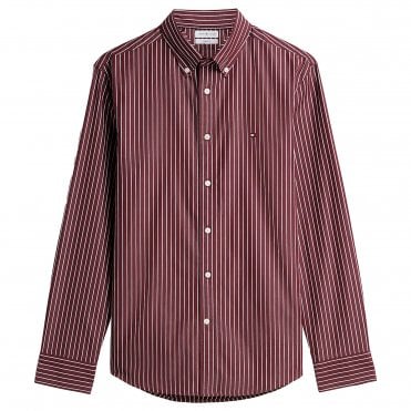 Tommy Hilfiger Πουκάμισο Ριγέ Hairline Poplin Κανονική Γραμμή
